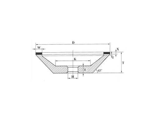 12A245°(BW1) Diamond grinding wheel